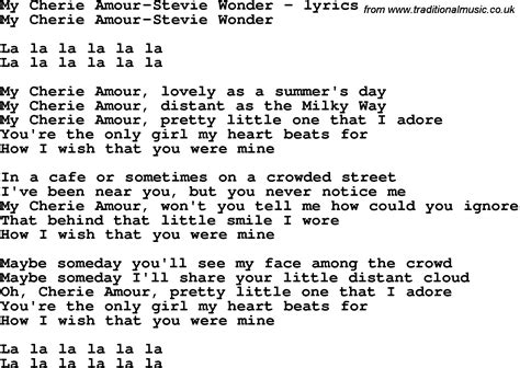 lyrics to my cherie amour